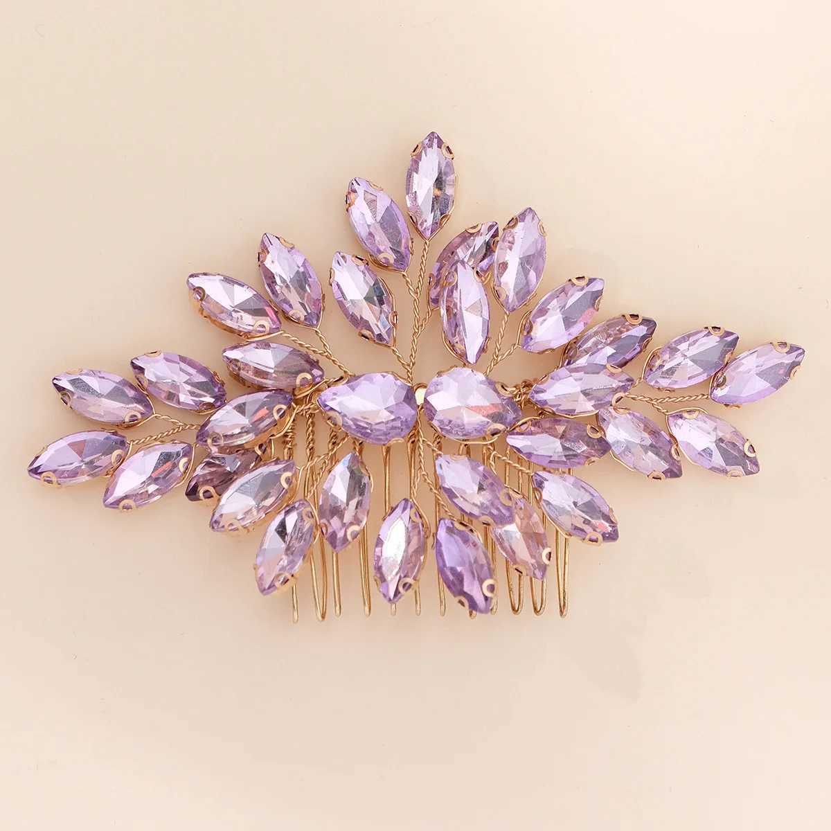 Rhinestone Hair Combs for Bride Wedding Black/Blue/Green Color Crystal Hairpins Flower Pearl Headpiece Handmade Hair JewelryX240913