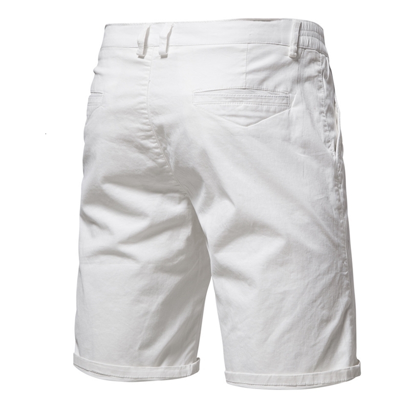 Y2K Summer 100% Cotton White Gym Shorts Mens Casual Business Social Elastic Waist Cargo Shorts Bermuda Beach Shorts For Men 240913