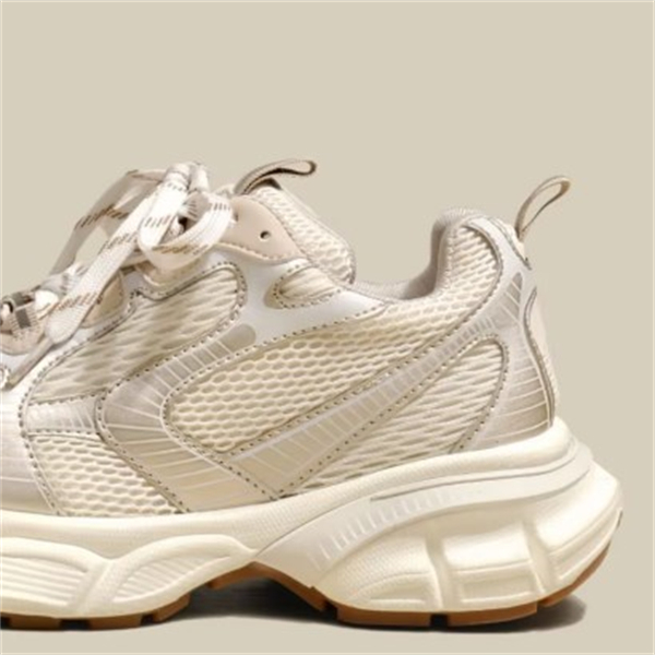 White sports shoes women's flat shoes lace up women's mesh casual shoes