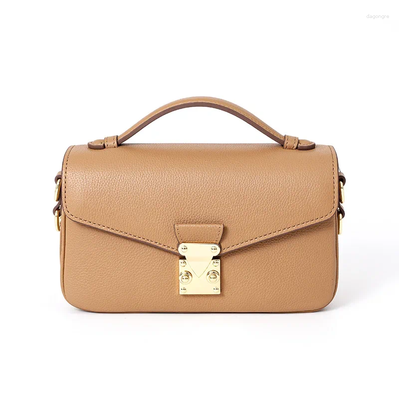 3 Totes Autumn/winter Fashionable Square Headlayer Cow Leather Sense Vintage Shoulder Commute Versatile Handbag Crossbody Bag 4