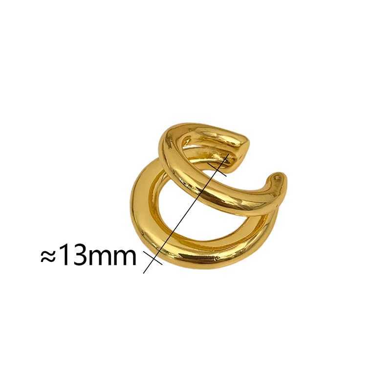 PONYKISS 925 Sterling Silver Double Layered Round Clip Earrings for Women Trendy Fine Jewelry Minimalist No Ear Hole AccessoriesX240913