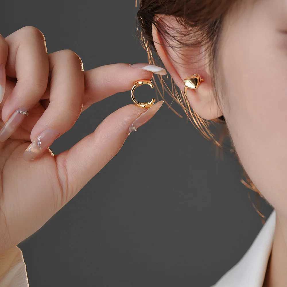 Real 925 Sterling Silver Minimalist Smooth Surface Heart Ear Cuff Clip on Earring for Women Wedding Party Fine Jewelry DA1745X240913