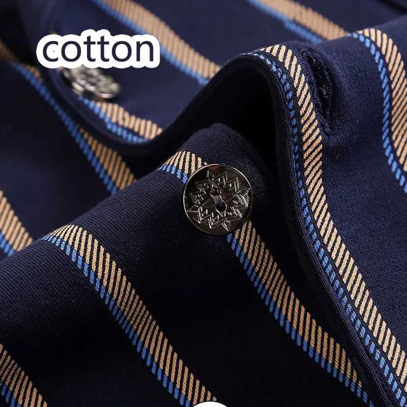 Cotton Plus Size Striped High Quality Pajamas Men Four Seasons Long-Sleeved Lapel Cardigan Homewear Casual Simple Man 2PCS/Set Y240913