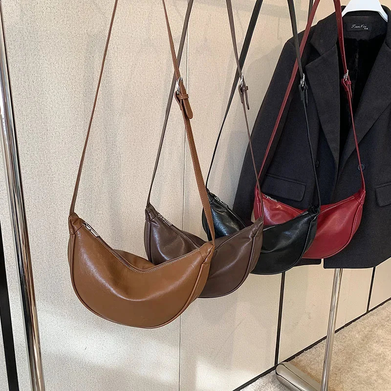 Y2K retro PU leather womens shoulder bag Korean fashion small cross body bag womens underwear bag handbag 240912