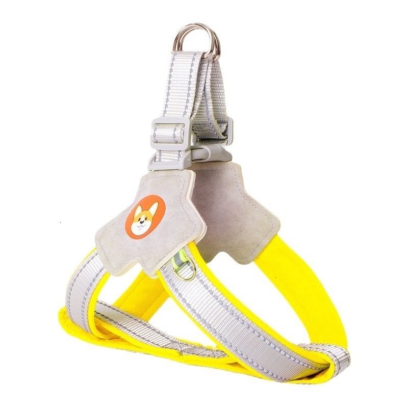Dog traction vest type pet firewood corgi reflective explosion-proof flush walking dog rope chest strap
