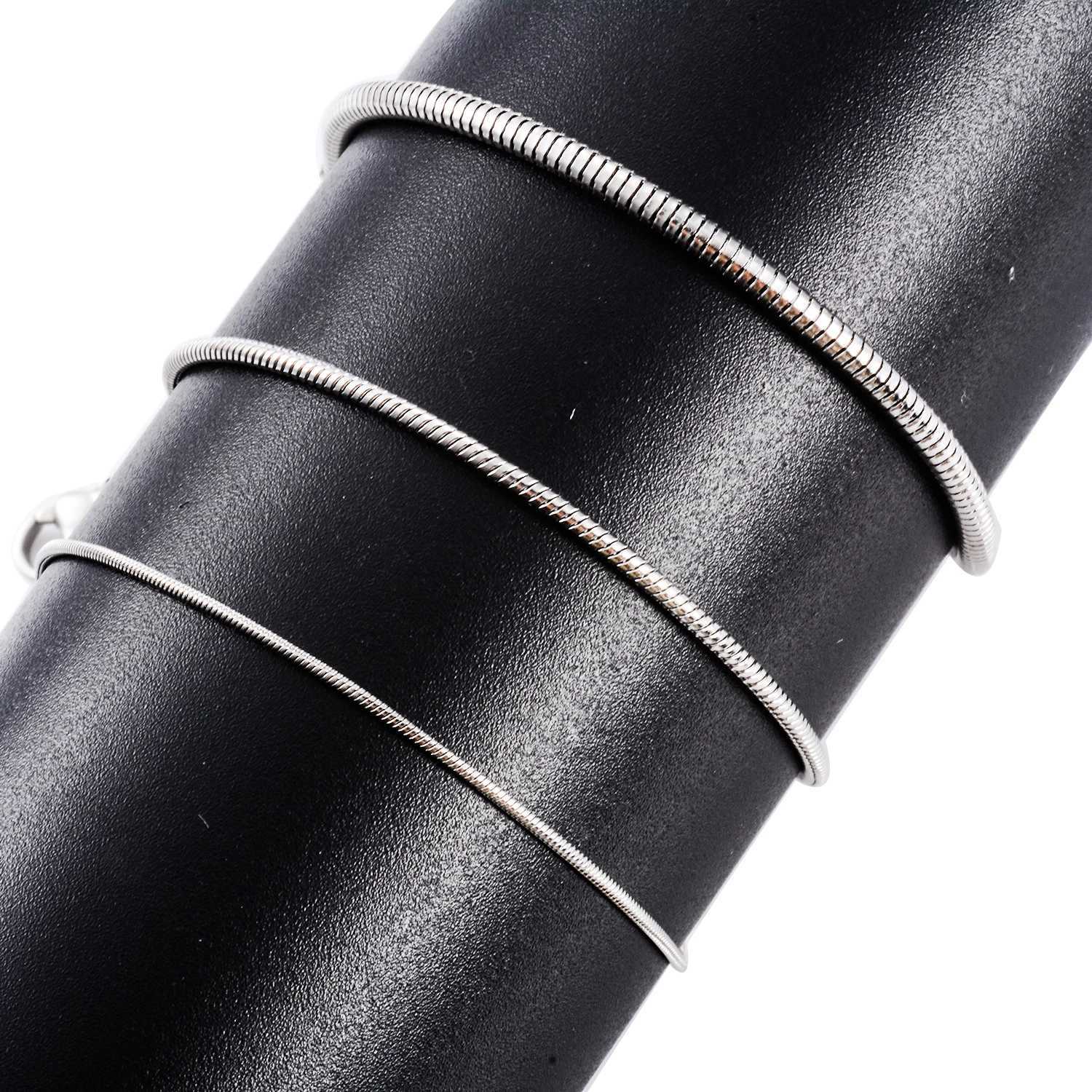 Width 1mm/1.5mm/2.4mm Stainless Steel Gold /Silver Color Snake Tiny Chain Bracelet Extender 3cm Women Men Fashion Jewelry GiftX240913