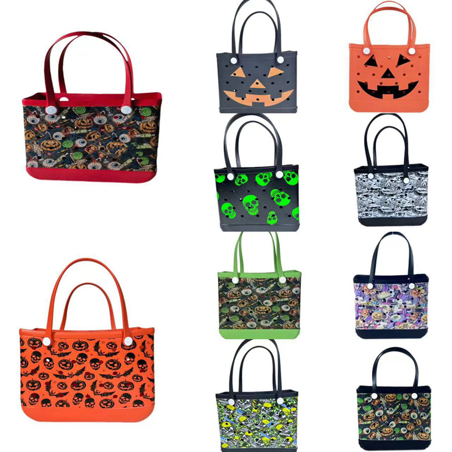 Halloween Day travel designer Handbag Pumpkin Green Sulley Grinch EVA Beach Bag Hole Hole Bag New printed shopping bag Tote bag
