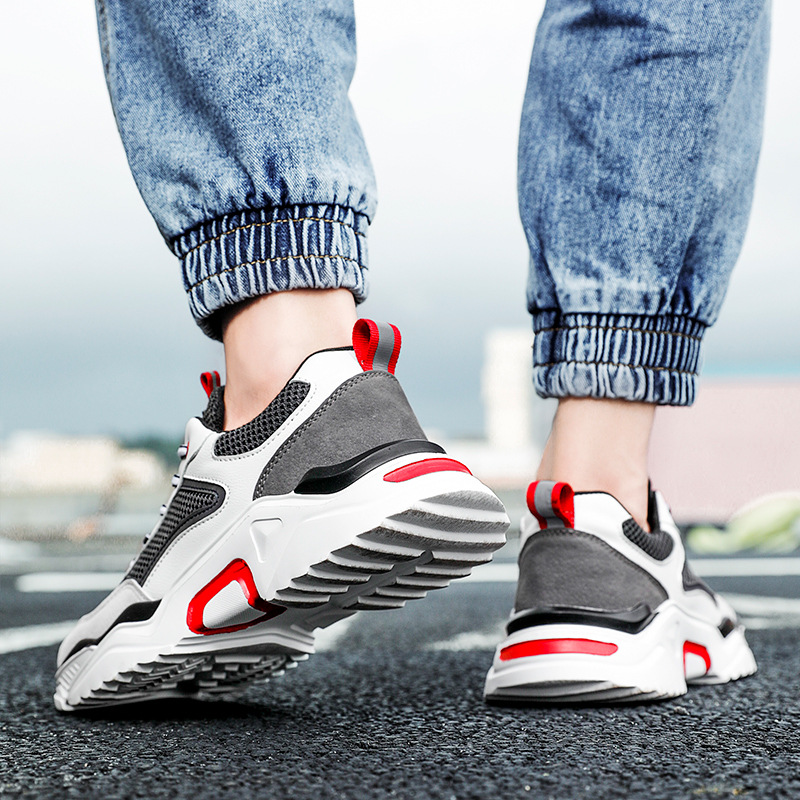 2020 autumn new men's shoes Comfortable breathable trendy shoes wild mesh board shoes casual sports increase white shoes21