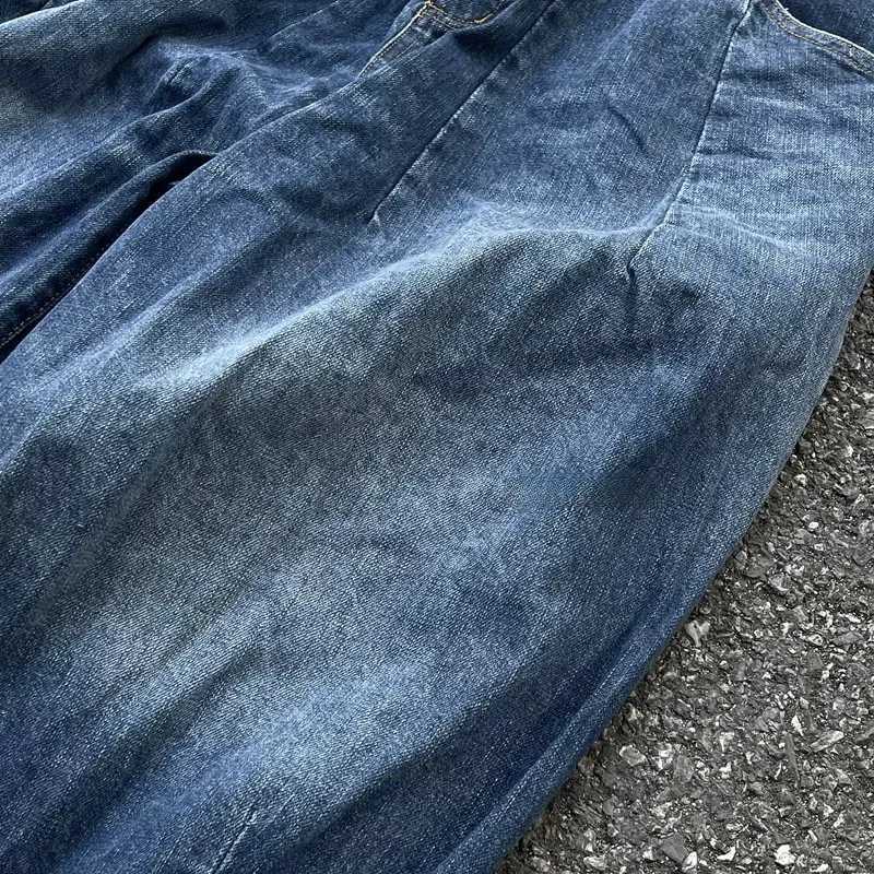 24ss Washed Blue Wide Leg Jeans Best Quality Oversized Japanese Style Vintage Mens Jeans Womens Denim Pants Inside Tags M240912