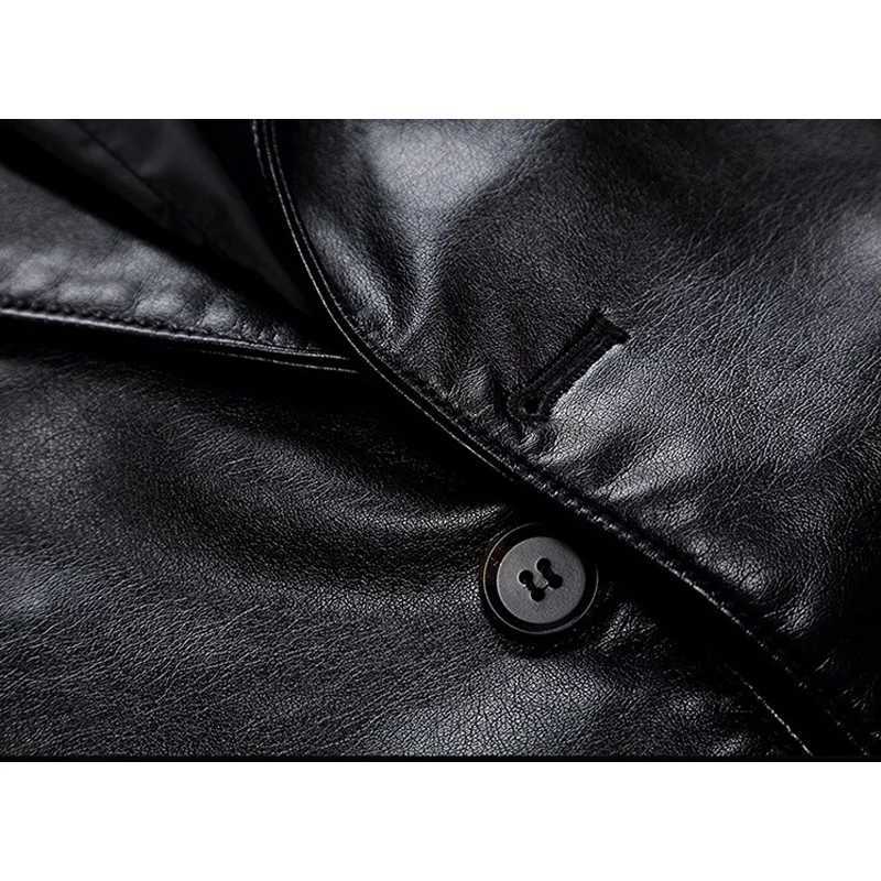 New Fashion Leather Jackets Mens Jacket Button Outwear Mens Coats 2024 Spring Autumn PU Jacket Coat Plus Size 5XL 6XL 7XLX240913