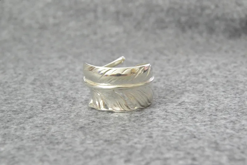 Pure Silver Fashion Creative Handmade Pure Silver Flying Eagle Open Ring Adjustable Mouth Ring 240905