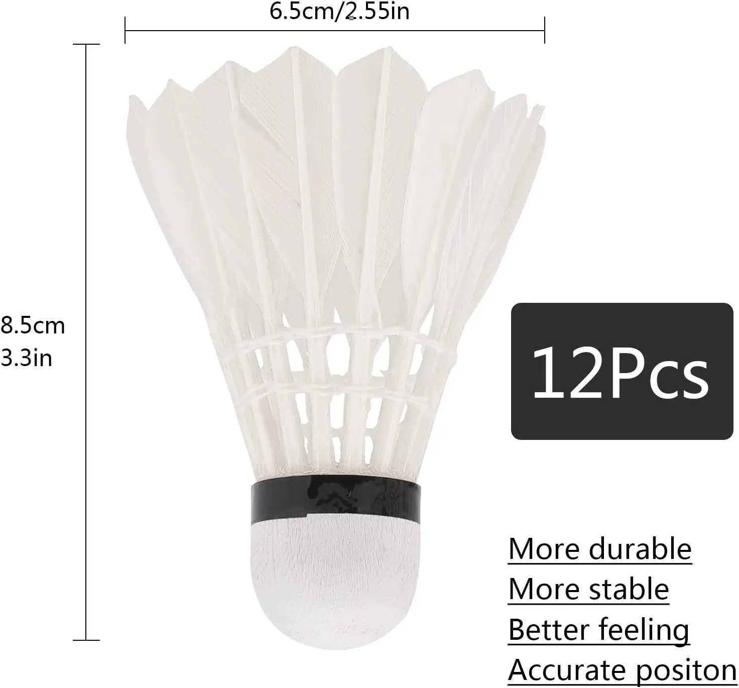 Badminton Shuttlecocks 12 Pcs Professional Duck Feather Durable Training Badminton Balls Feather Ball with Great Stability Y240912