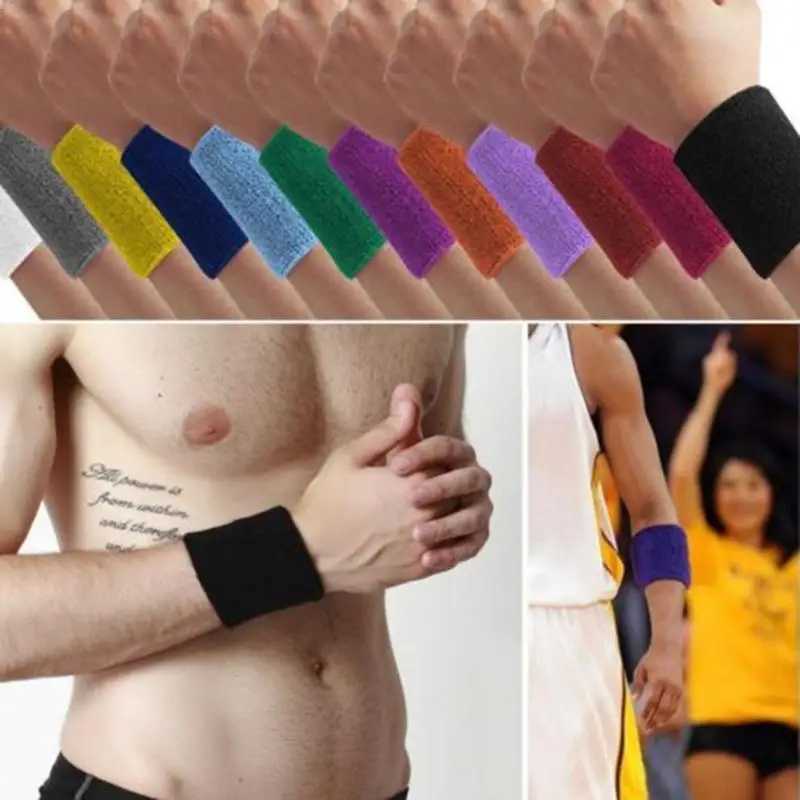 Wrist Support 1Pcs Cotton Sport Wristband Brace Wrap Bandage Gym Strap Running Tenis Sports Safety Wrist Support Padel Badminton Wrist Band z240913