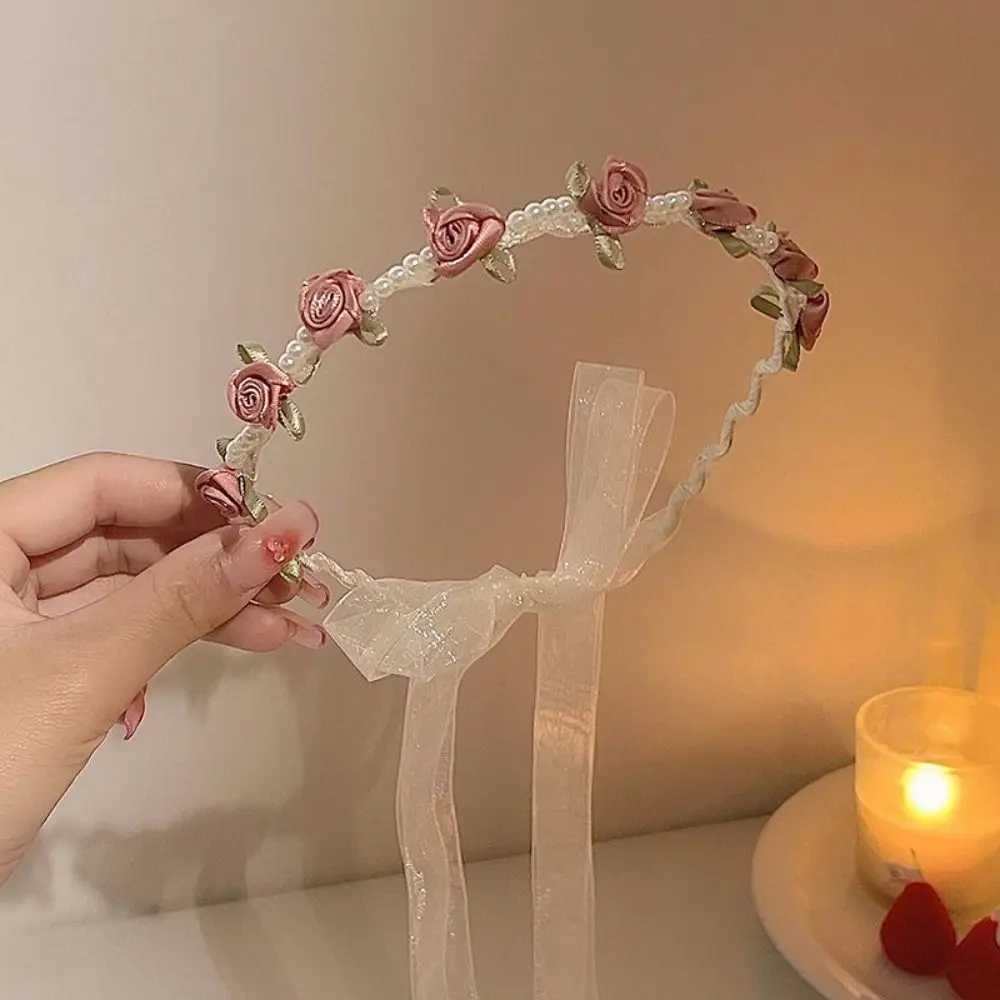 1pcs Elegant Bridal Girls Headband Imitated Pearl Hair Headdress Flower Wreath Bride Garland Head Hoop Wedding Headbands FashionX240913
