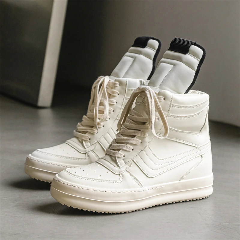 Men High-top Shoes,Ankle Boots,High-top Sneakers Riding Casual Shoes,PVC Retro Designer Platform Sneakers for Street Club