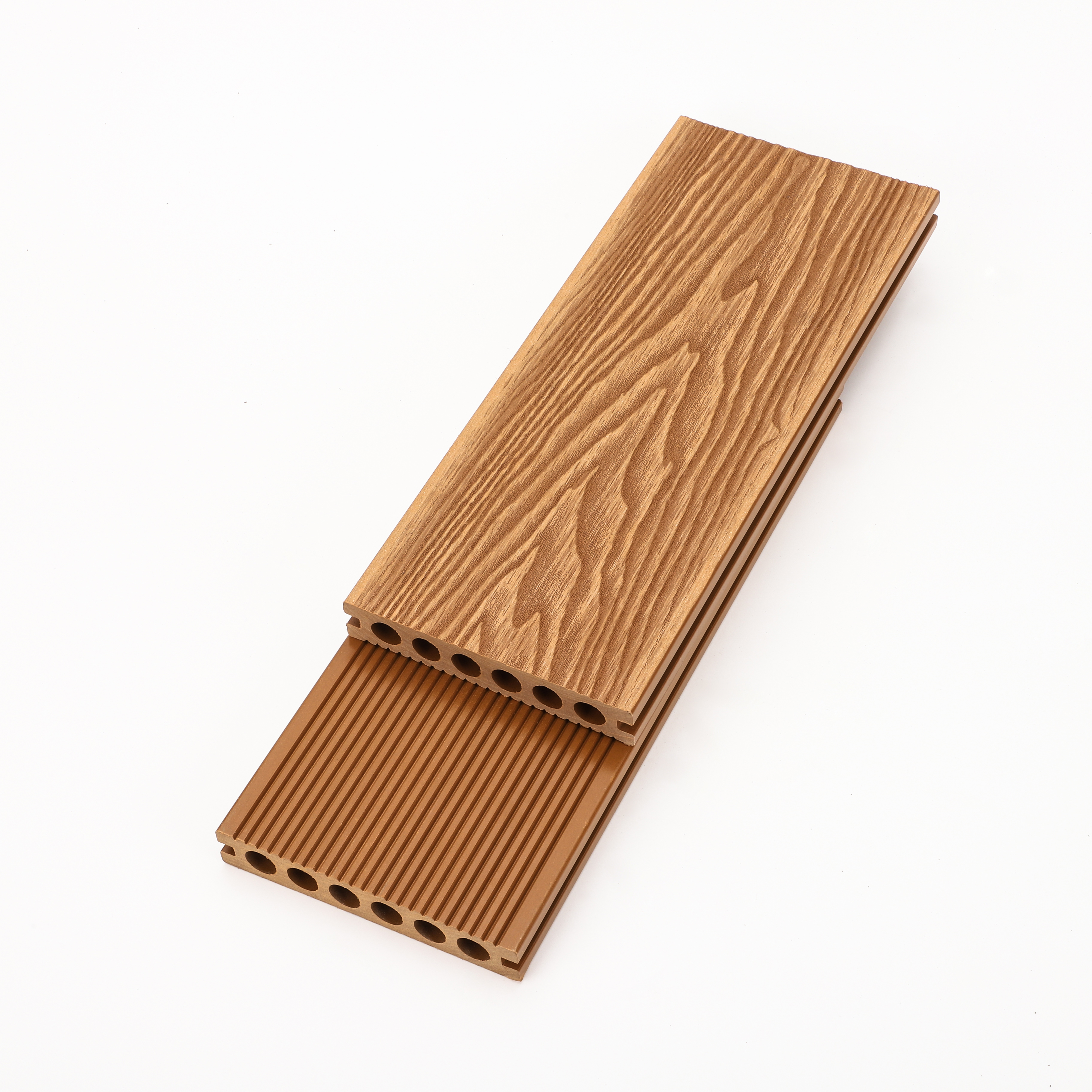 Round Hole Water Resistant Flooring in Wood Plastic Composite with Stripes