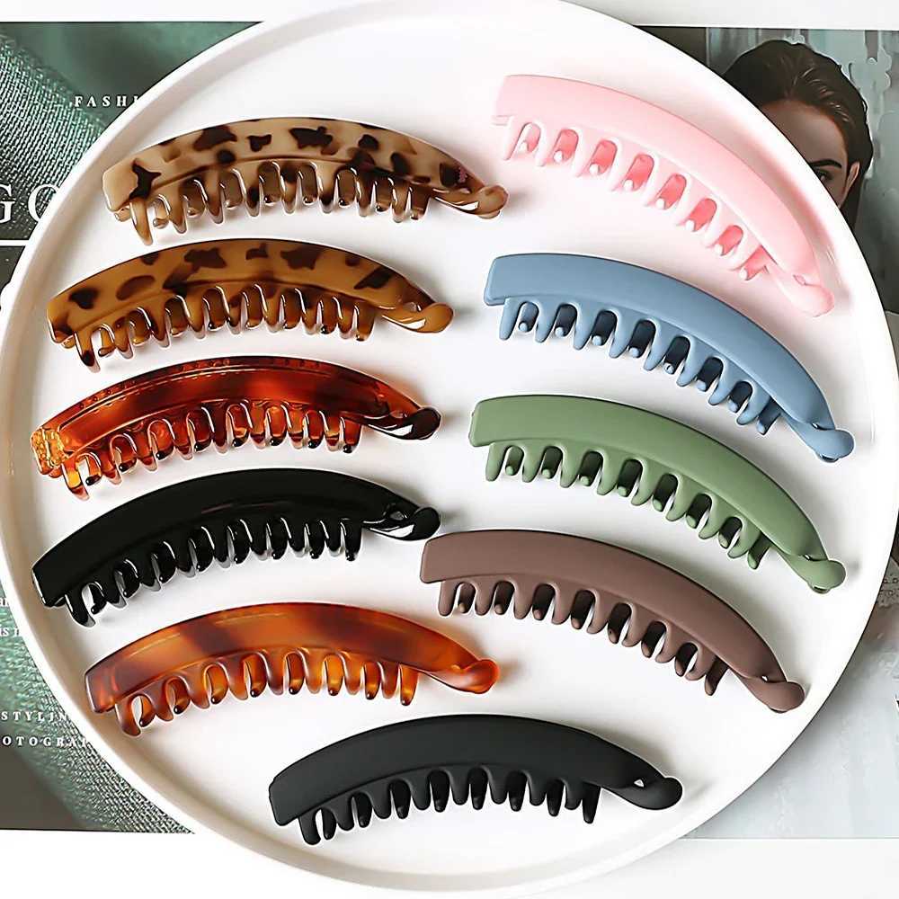 Fashion Solid Color Flower Banana Hair Clips Simple Non-Slip Frosted Hair Claws for Women Girls Bath Ponytail Hairpins BarrettesX240912