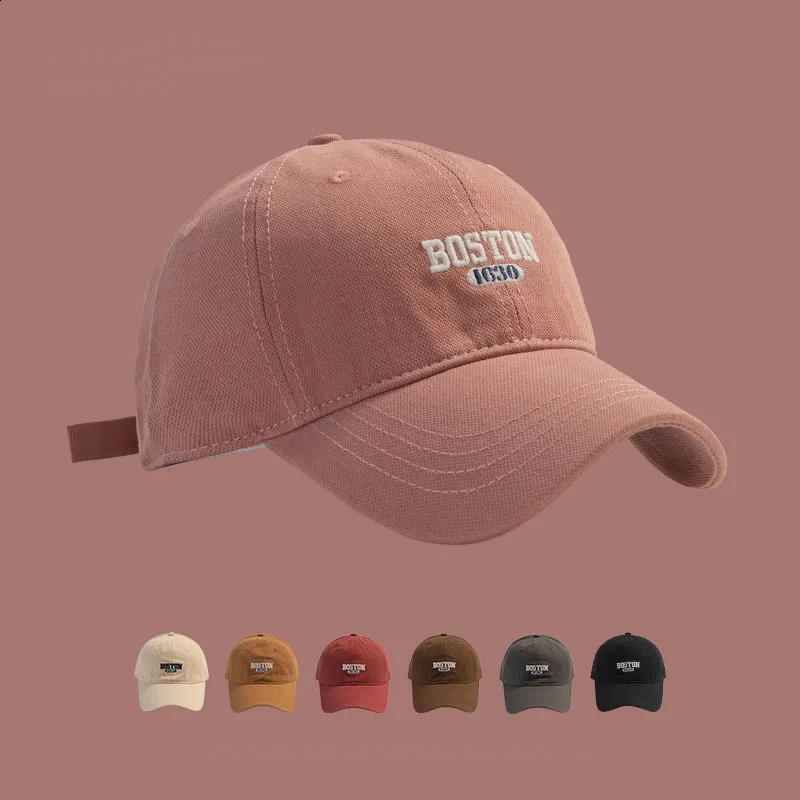 Embroidered baseball cap casual solid color dad hat breathable adjustable sun for womens daily use 240906