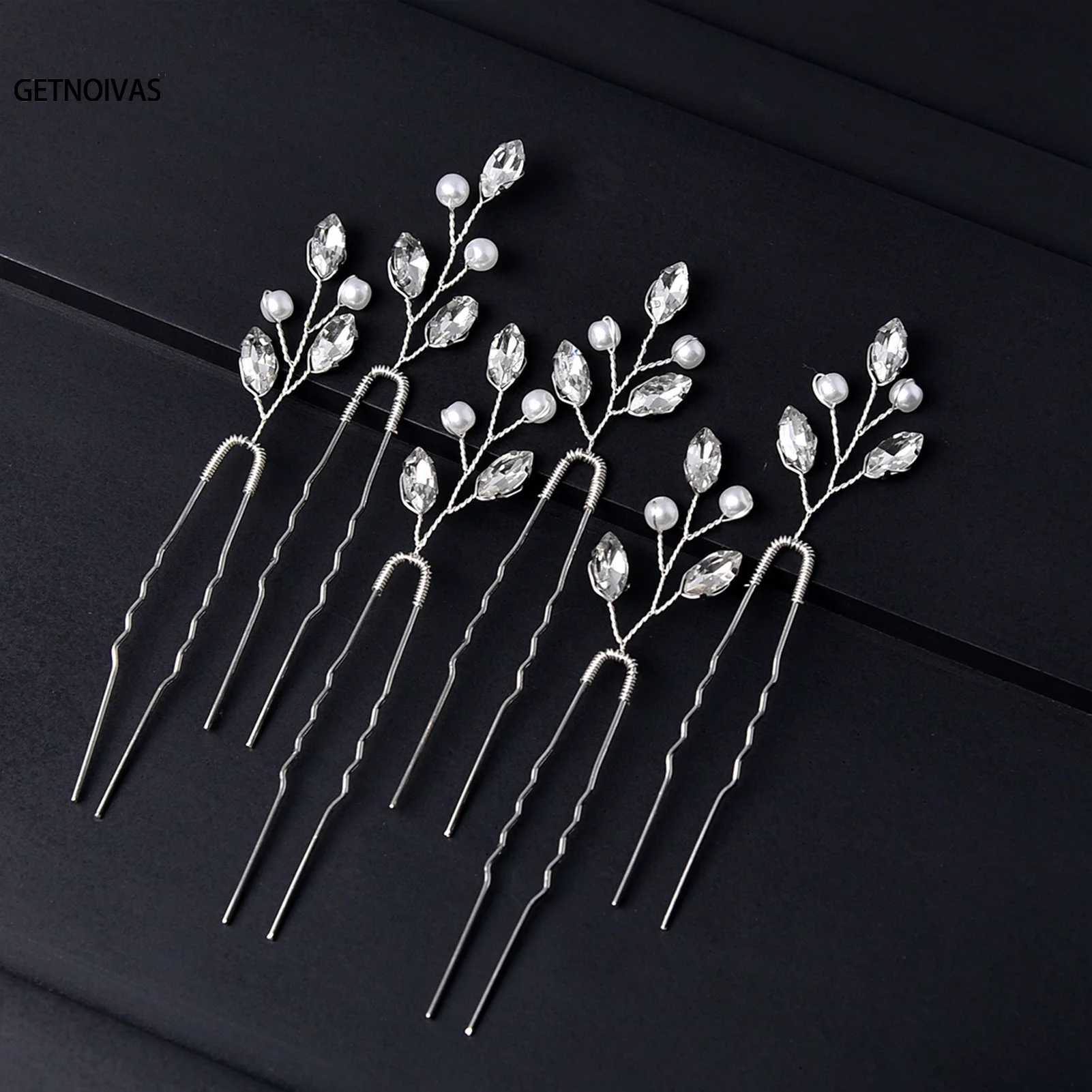 6PCS Rhinestones U-shaped Hair Pins Little Simple Bride Wedding Hair Pins Bridal Hair Piece Wedding Hair Accessories for WomenX240913