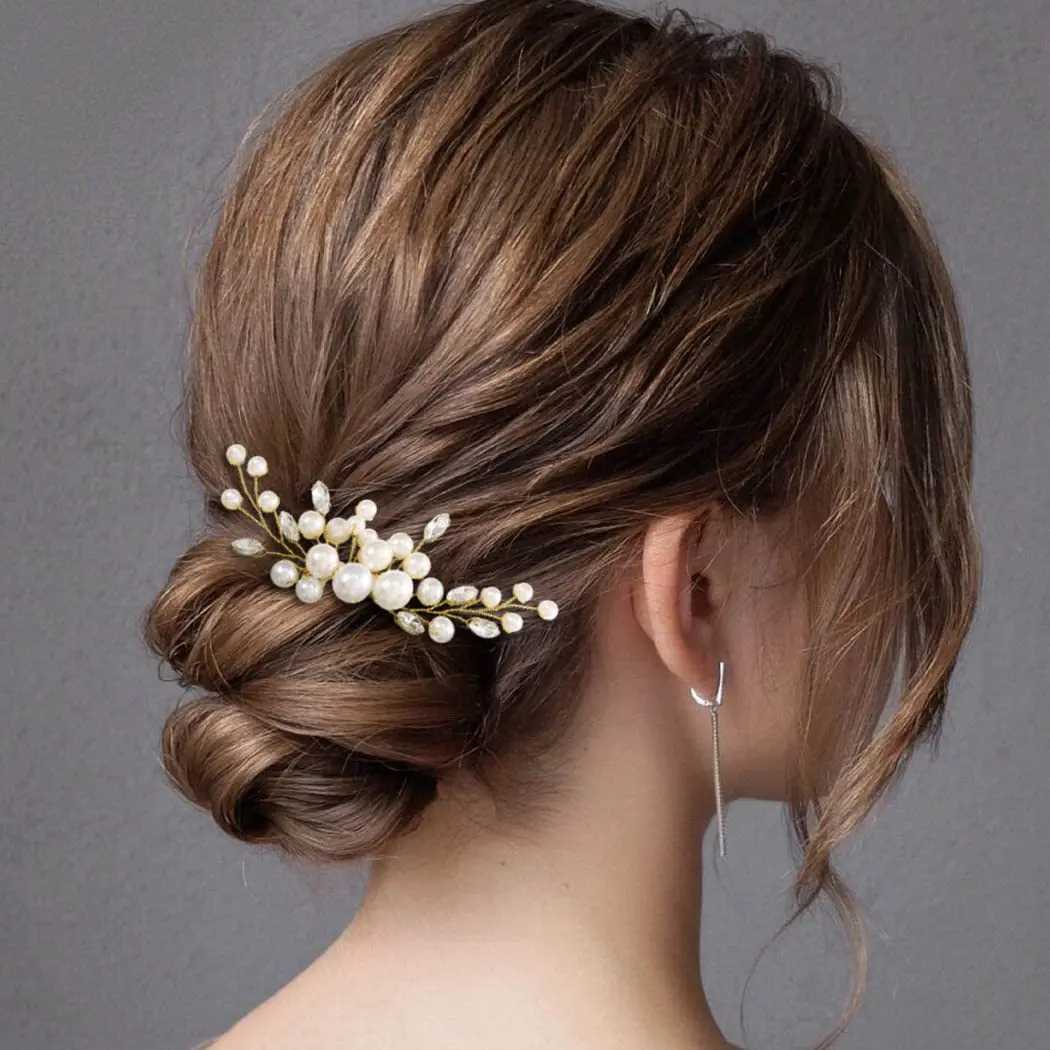 Wedding Alloy Pearl Hair Comb Jewelry Girls Handmade Hairpin Hair Comb Bridal Tiaras Wedding Hair Accessory Jewelry GiftX240913