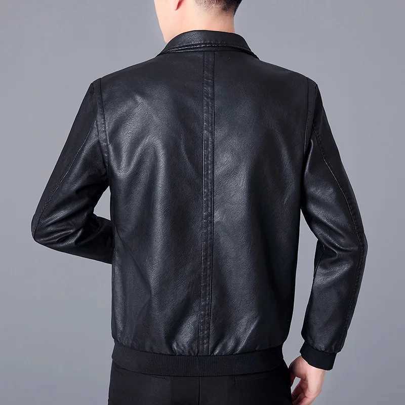 Spring Autumn Men Jacket Black Leather Coat Concise Young Man Bomber Jackets Zipper Leather Jacket for Men Plus Size M-5XL MY266X240913