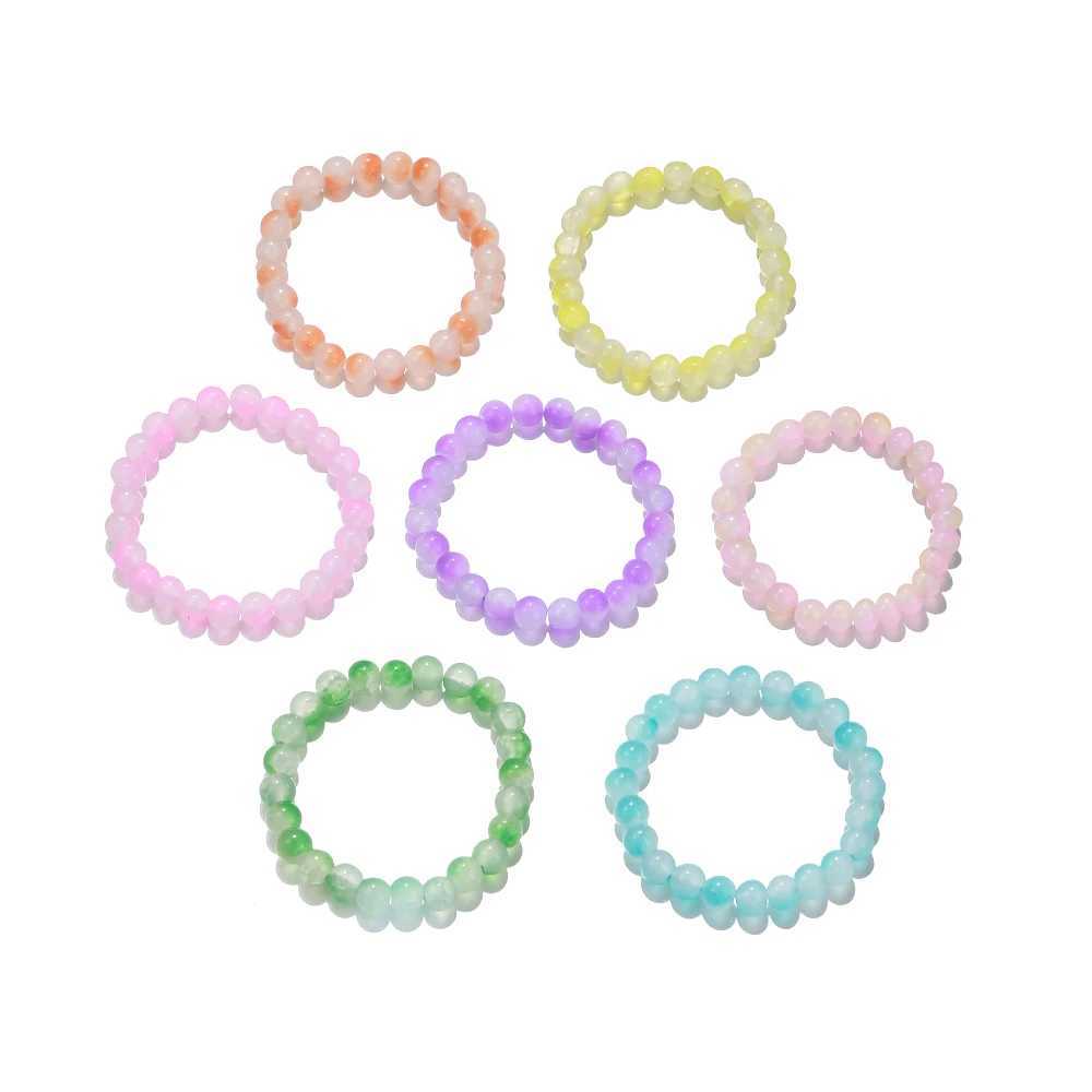 7 pieces/set of handmade colored glass bead bracelets suitable for sisters friendship party birthday jewelry gifts W240913