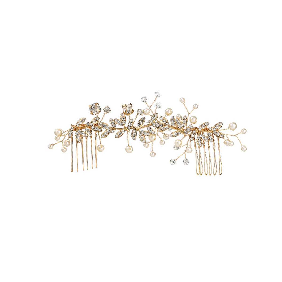 Handmade Wedding Crytal Hair Comb with Pearl for bridalX240913