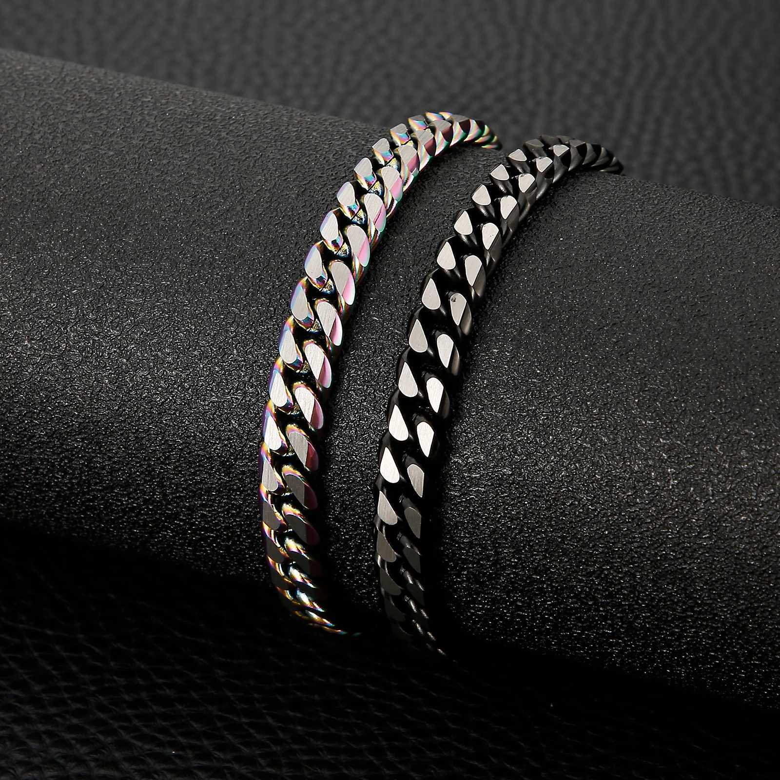 7/8/9/10mm Width Stainless Steel Cuban Bracelet Men Boy Kids S Classic link Chain Bracelet For Men Women Jewelry Gift WholesaleX240913