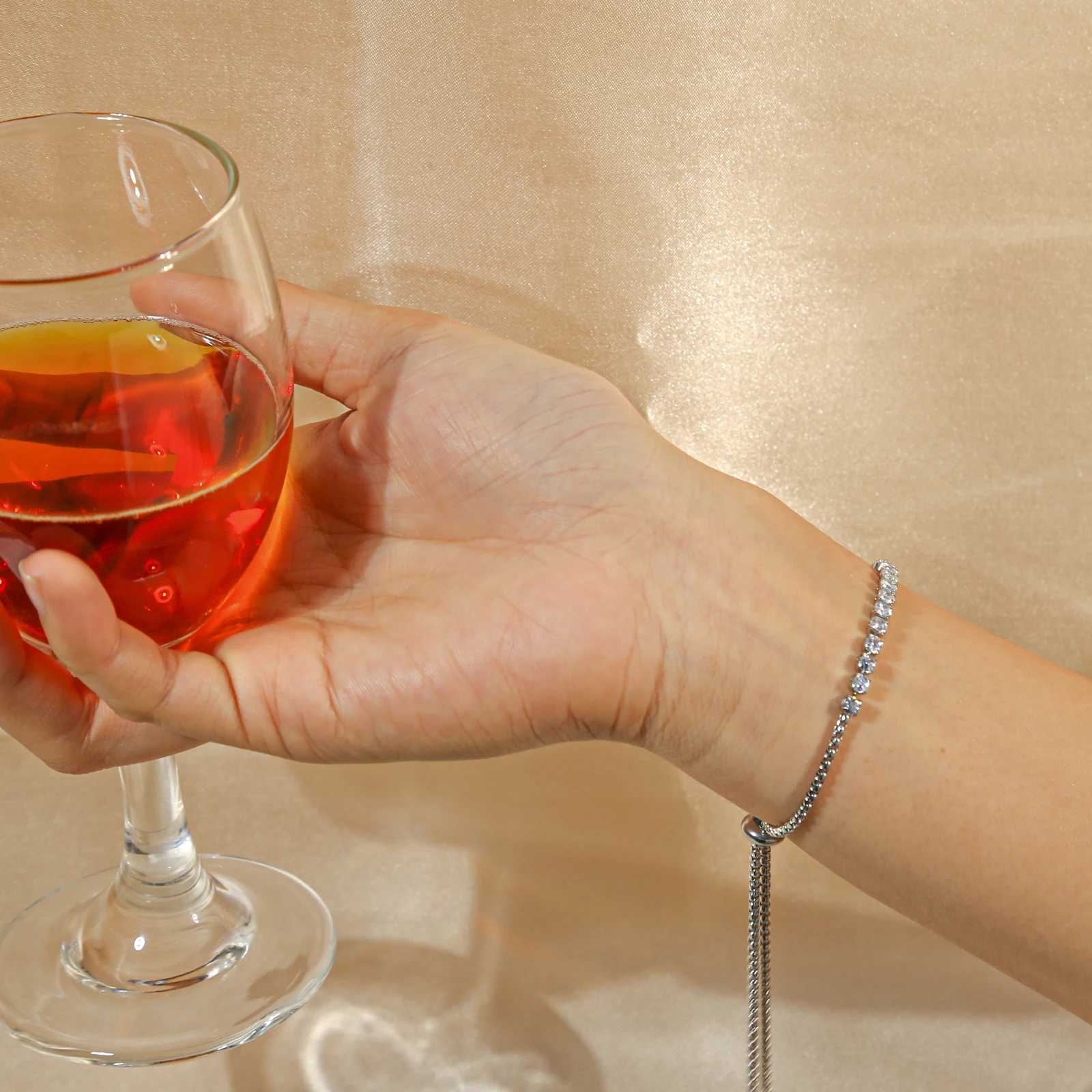 Luxury Hiphop Iced Out 3MM 4MM 5MM Cubic Zirconia Tennis Bracelets For Women and Men Silver Color Adjustable lengthX240913