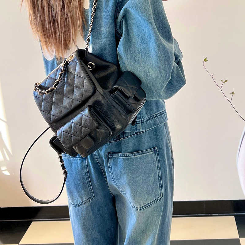 Designer bag backpack TOP Quality Calfskin woman shoulder bag Large 21.5CM Luxury School bag With box C26C