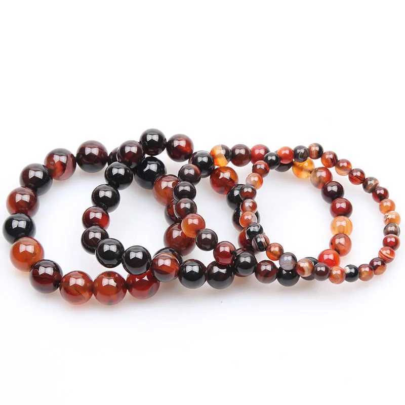 Natural stone bead dreamy striped agate charm bracelet for fashionable round lace Canelian bracelet womens yoga wristband gift W240913