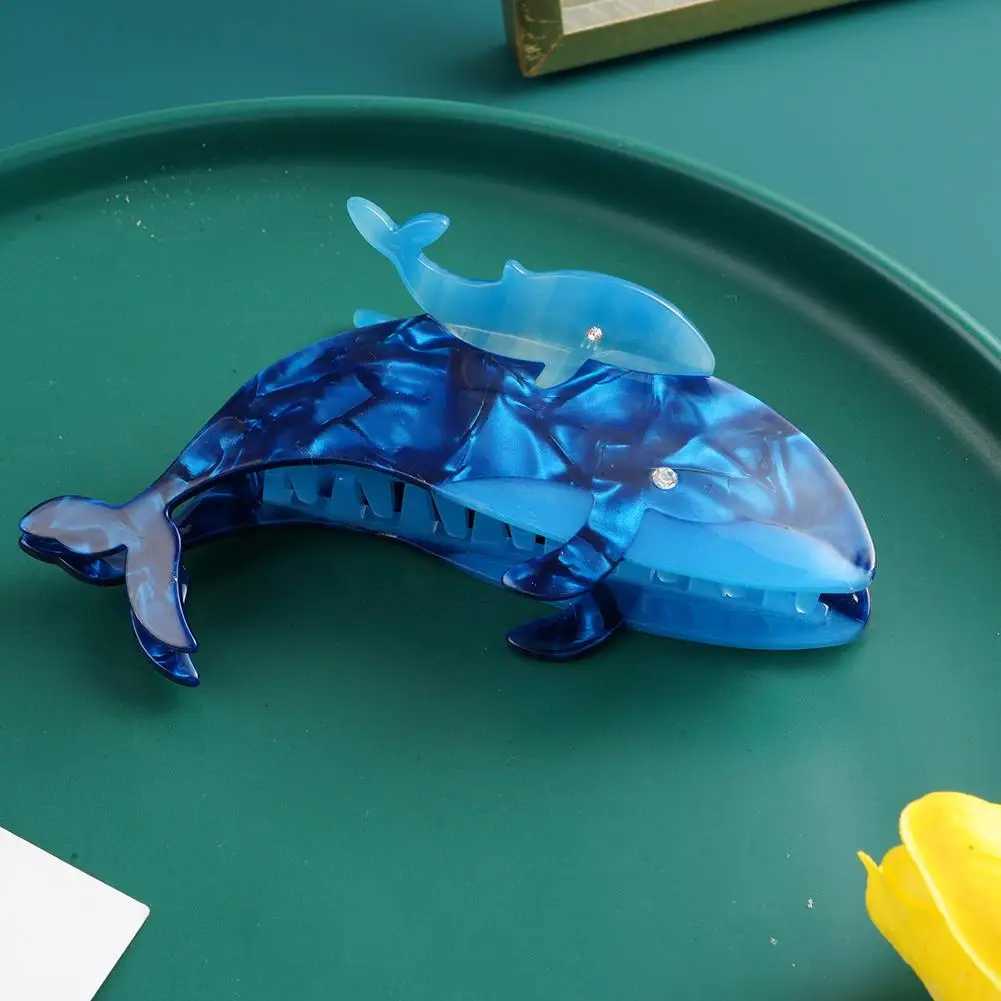 New Design Cartoon Marine Shark Hair Clips Cute Blue Whale Acetate Hair Claw Hair Tiara Accessories Vintage Jewelry GiftsX240912