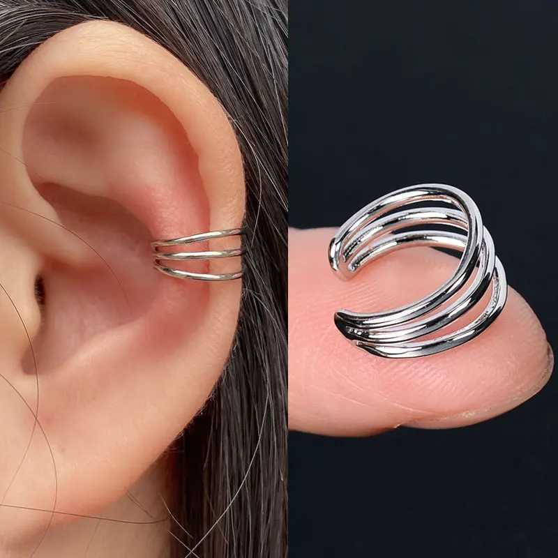 Stackable Earrings Without Ear Hole Star Wrap Clip On Earrings Earcuff for Women Ear Screen Climb Cuffs Fake Piercing One pairX240913