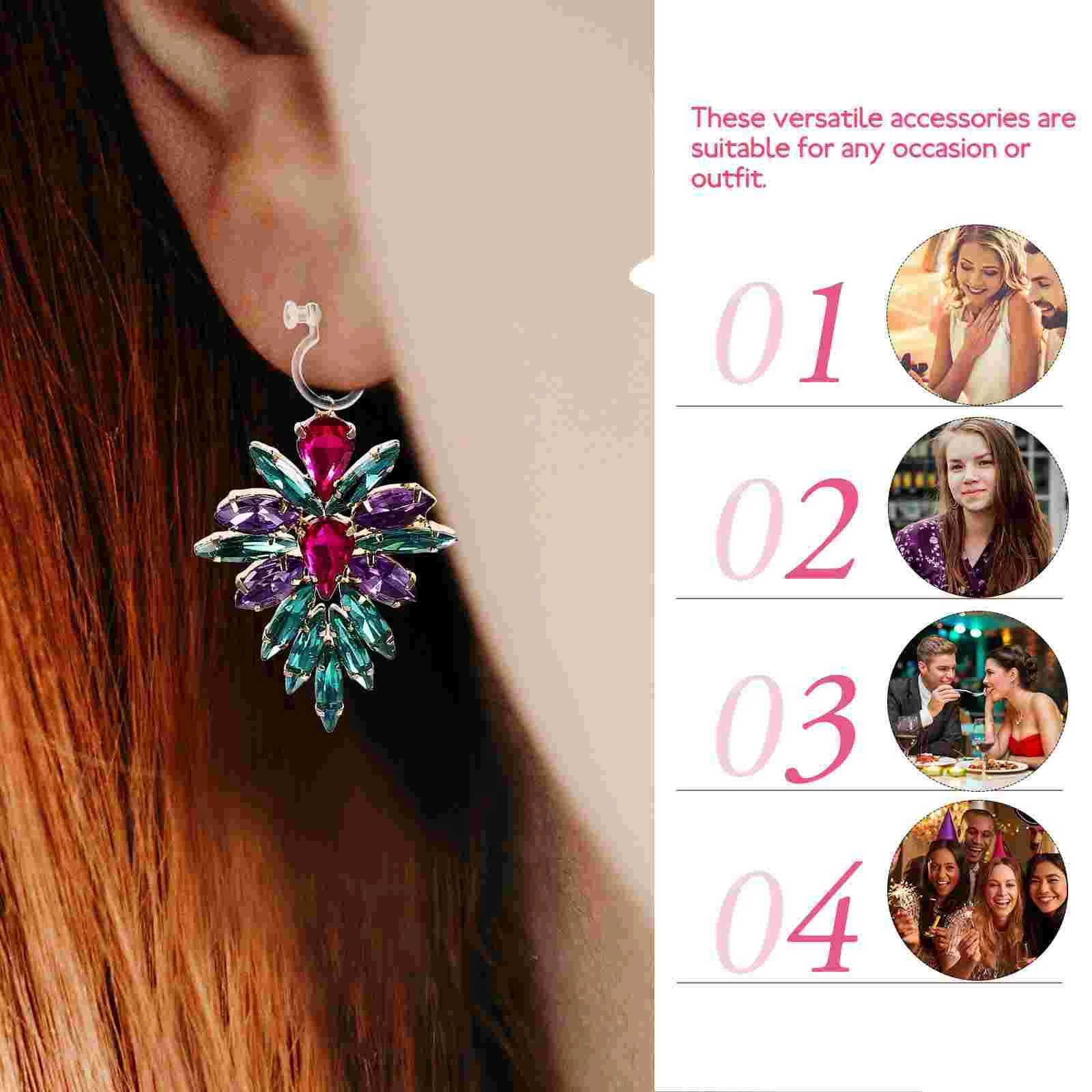 50 Pcs Earring Converter DIY Clip Material Crafting No Piercing Earrings Clip-on Plastic for Jewelry Making ClipsX240913