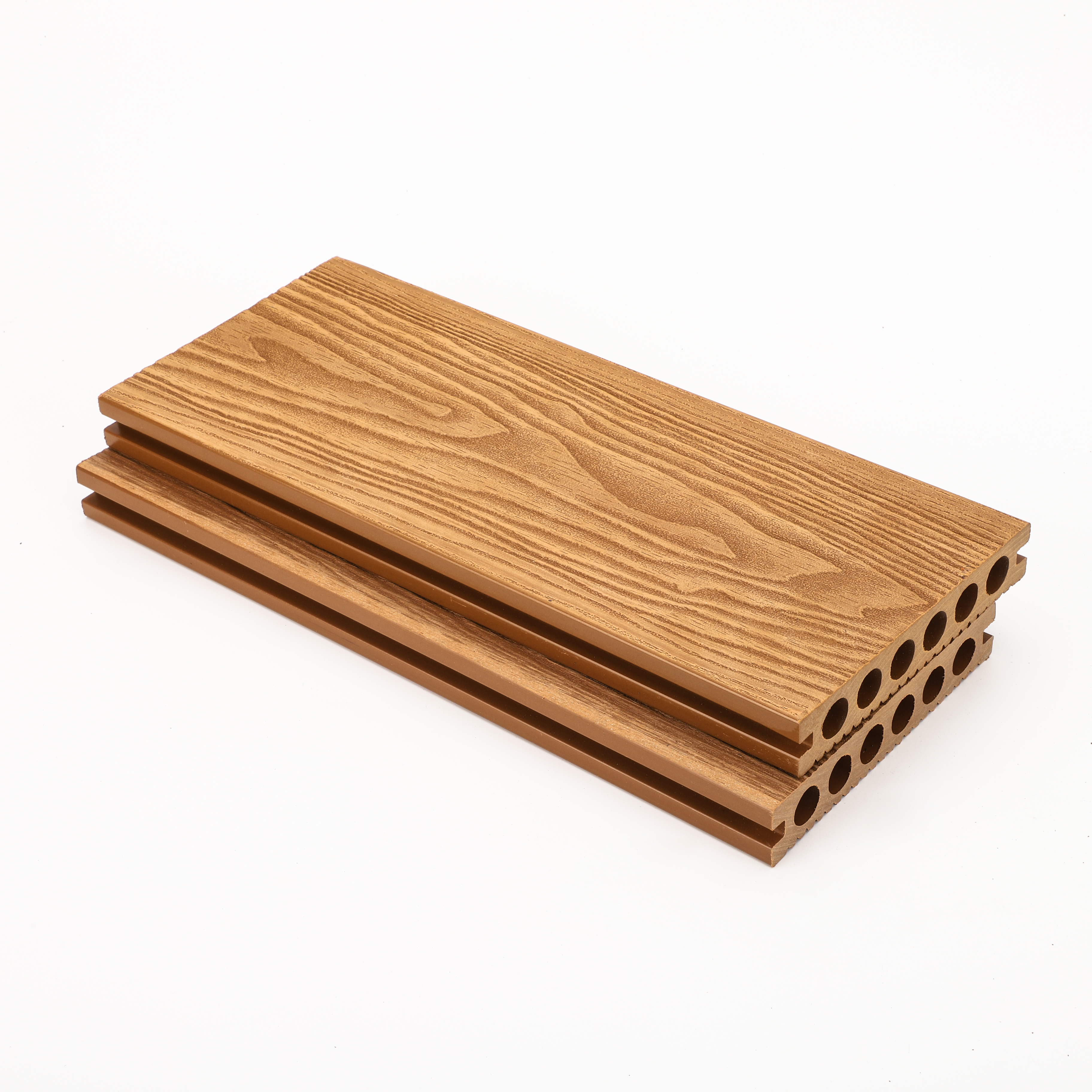 Round Hole Water Resistant Flooring in Wood Plastic Composite with Stripes