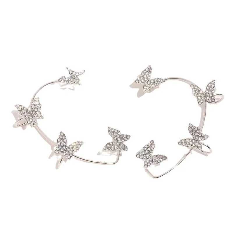 Korean Style Butterfly Ear Clips Without Piercing For Women Sparkling Zircon Ear Cuff Clip Earrings Wedding Party Jewelry GiftsX240913
