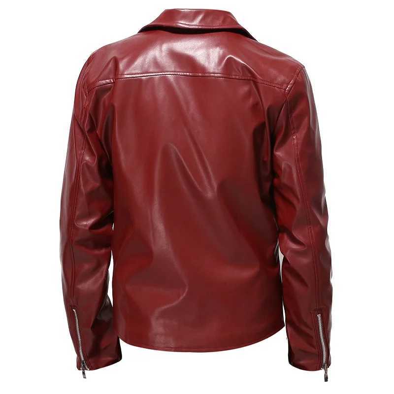 Spring Autumn Fashion Men Streetwear Black PU Leather Jacket Mens Zipper Hip Hop Coat Male Motorcycle Faux Leather JacketsX240913