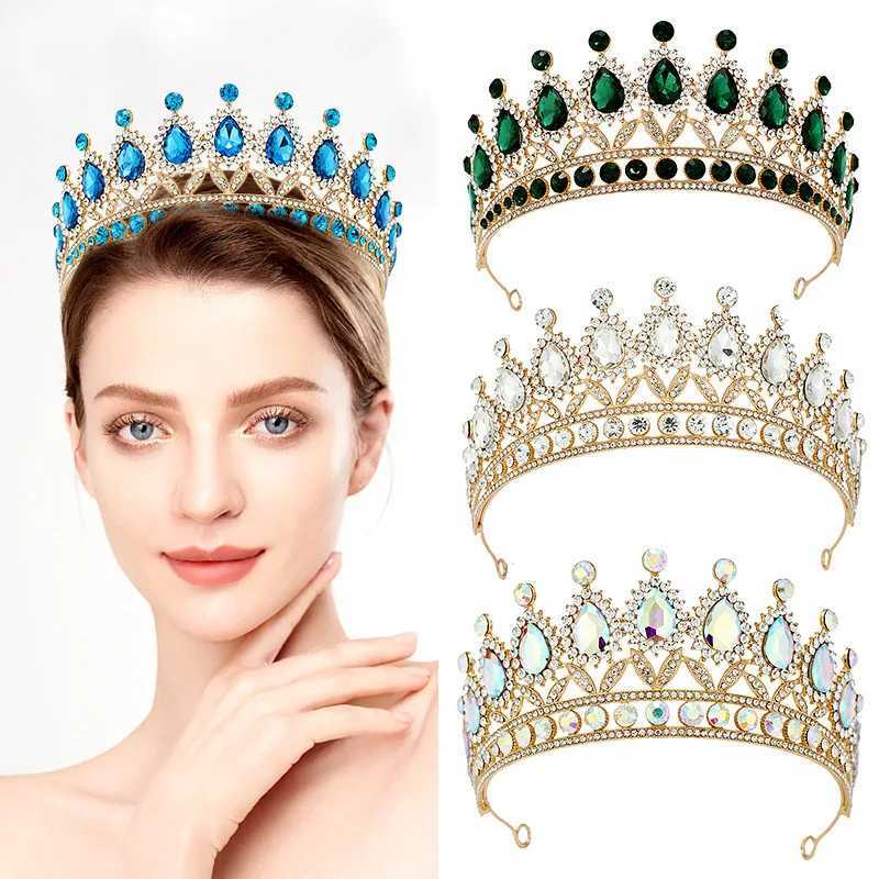 Princess Crystal Crown Baroque Vintage Rhinestone Tiara Pageant Prom Diadem Bridal Wedding Party Hair Accessories JewelryX240913