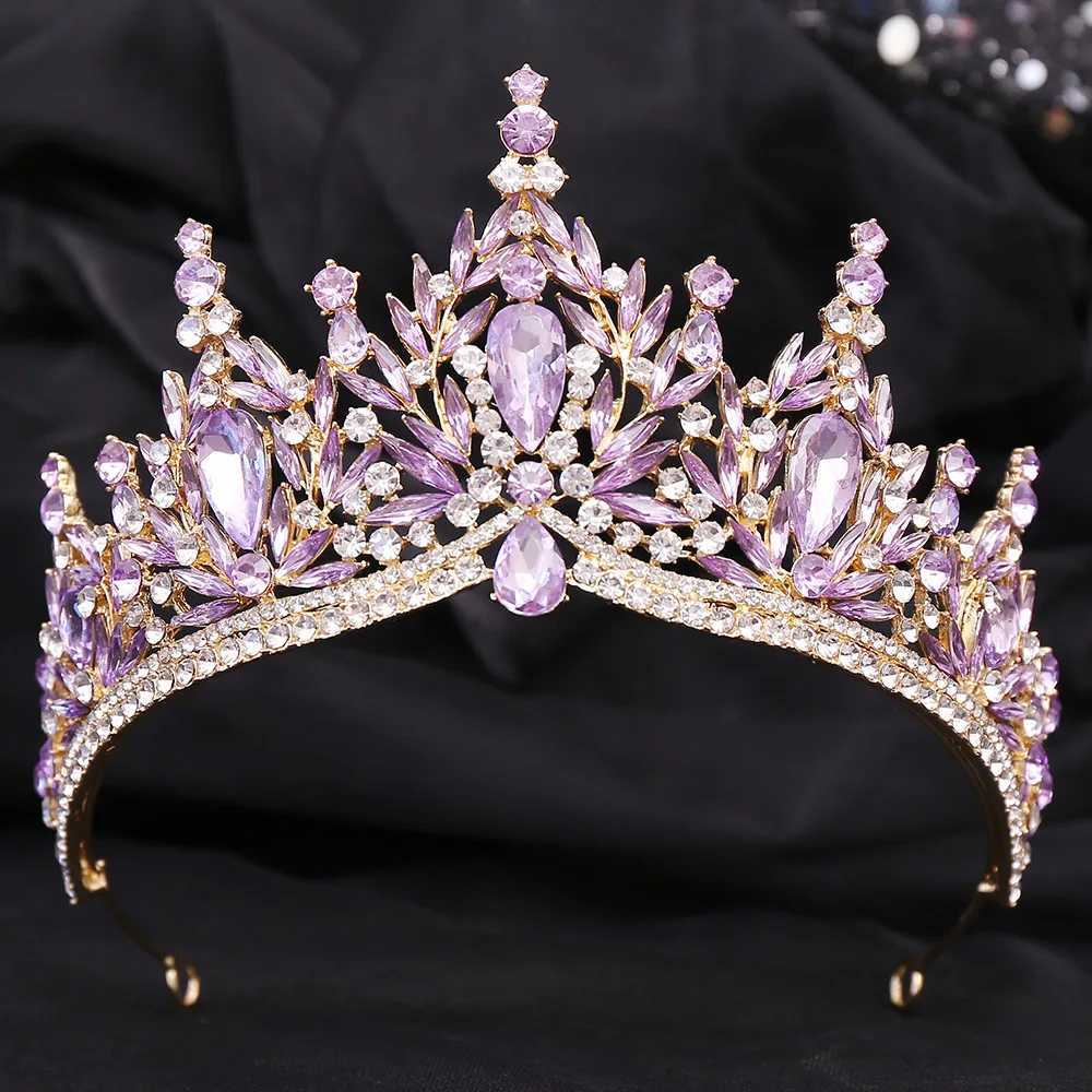 DIEZI 9 Colors Baroque Luxury Big Water Drop Crystal Tiara For Women Wedding Girls Birthday Party Elegant Crown Hair AccessoriesX240913