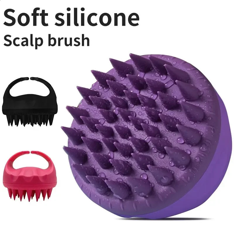 Scalp Scrubber Shampoo Brush Massager Clean Comb With Handle Hair Washing Exfoliator Head Tools 240911