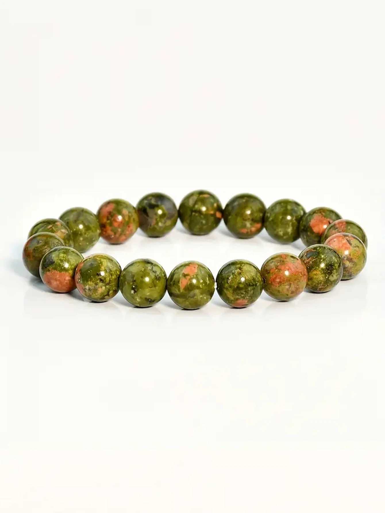 1 piece/natural Unakite bead bracelet suitable for both men and women used for healing stones holiday party jewelry giving to friends and family W2409