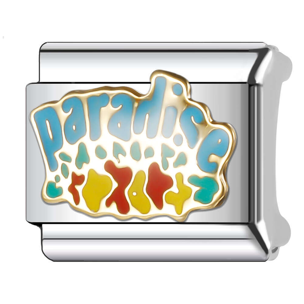 New Women's Gift Colorful Sport Bead Italian Charms Links Bangle Beads Fit 9mm Stainless Steel Bracelet Making DIY For Women Fashion Jewelry