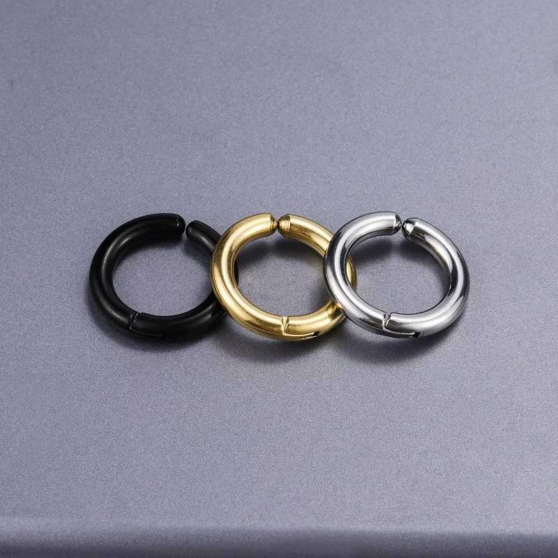 1 piece Women Men Stainless Steel Painless Ear Clip Round Ear Circle Non Piercing Fake Earrings New Popular Fashion Ear JewelryX240913