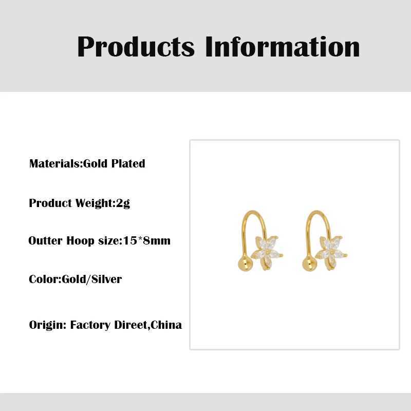 CRMYA Gold Silver Filled Ear Cuffs For Women CZ Zircon Ear Rings For Girls Clip Earring Jewelry Wholesale Aretes De MujerX240913