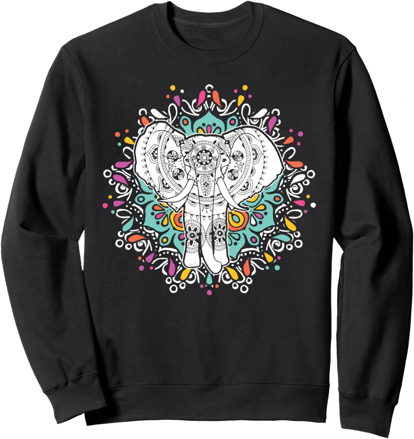 Long Sleeve Shirts for Men sweatshirt Elephant Henna Stylish Artistic Wildlilfe Gift Sweatshirt Tee Streetwear Casual tops clothes