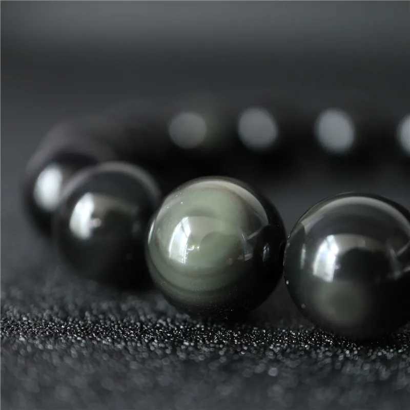 BB-500 natural obsidian bead bracelet suitable for women 8mm 10mm W240913