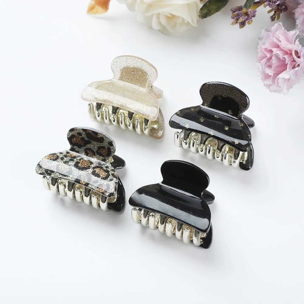 4PCS/Set 4CM Acrylic Flower Hair Claw Clip Women Girls Shinny Hairpin Barrette Small Hair Crab Clamps Hairgrip Hair AccessoriesX240912