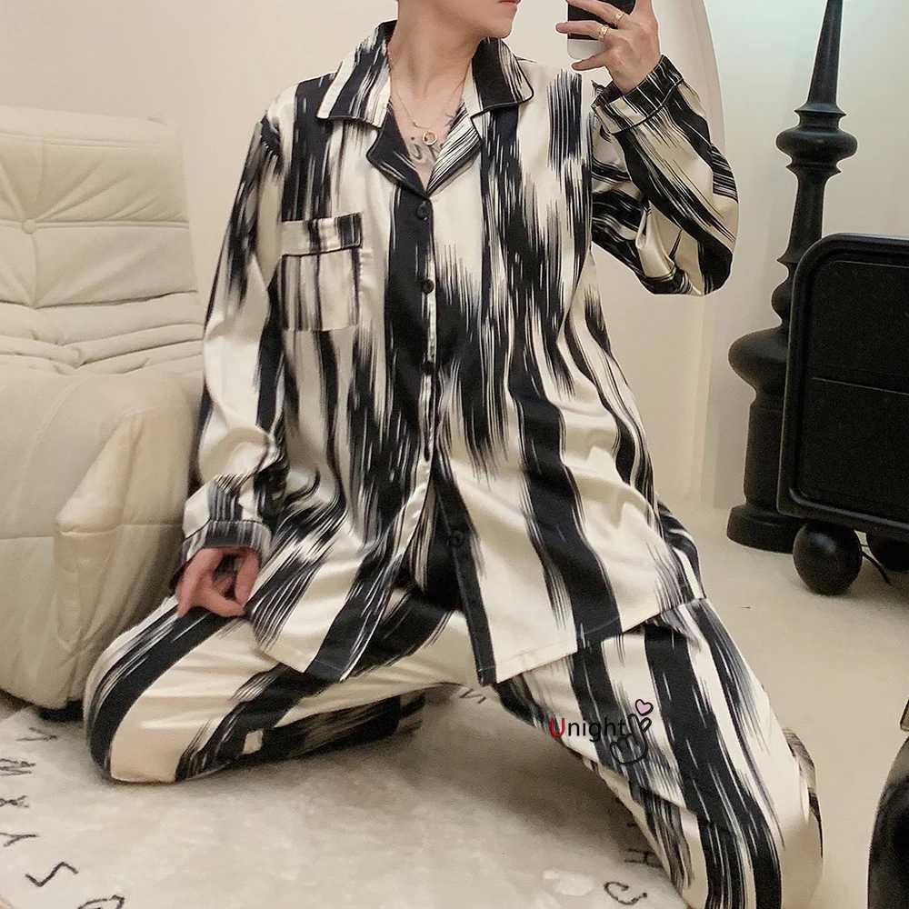 Men Pajamas Sets Long Sleeve Summer Cotton Sleepwear Plus Size M-5XL Loungewear Homewear Night Wear Pyjama Y240913