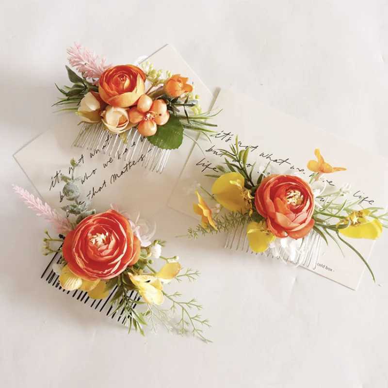 Hair Accessories Wedding Floral Combs Bridal Headwear Flowers Artificial Bride Headdress Party DecorationsX240913