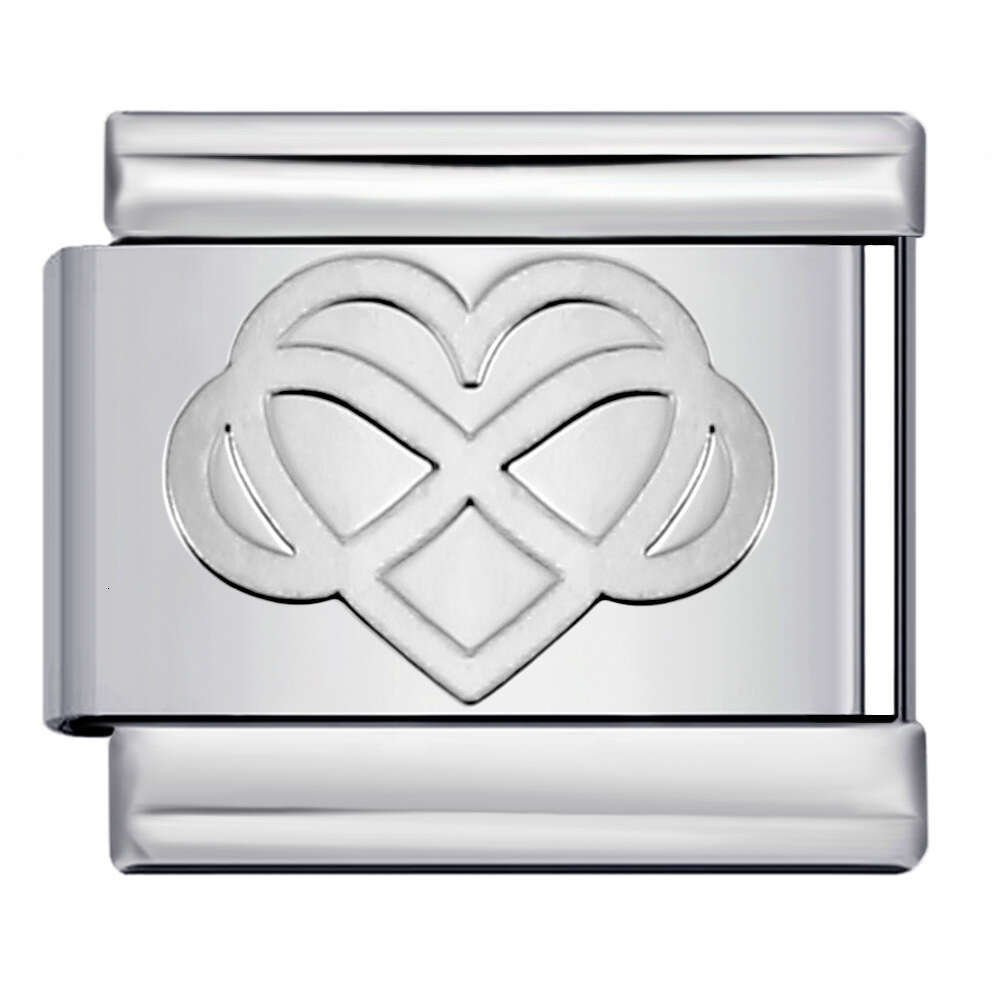 Concave Sier Titanium Steel Stamping Pattern DIY Bead Bracelet Italian Charm Bracelet Italian Charm Links Fit 9Mm Bracelet Jewelry DIY Making Gifts